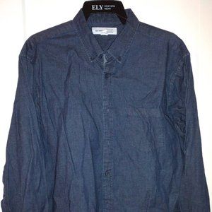 Long Sleeve Blue Old Navy Men's Dress Shirt - Extra Large (XL)